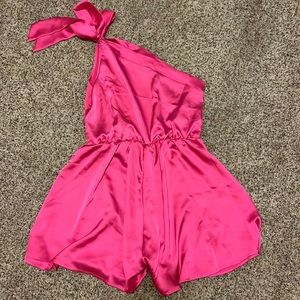 Large one shoulder pink Shein romper